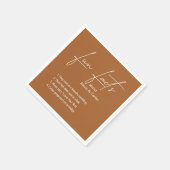 Autumn Brown Wedding Fun Fakten Serviette (Ecke)