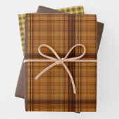 Autumn Browns Kariert Trio Geschenkpapier Set (Beispiel)