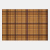 Autumn Browns Kariert Trio Geschenkpapier Set (Vorderseite)