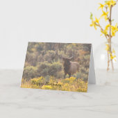 Autumn Bull Elk Custom Happy Birthday Card Karte (Gelbe Blume)