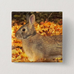 Autumn Bunny Button