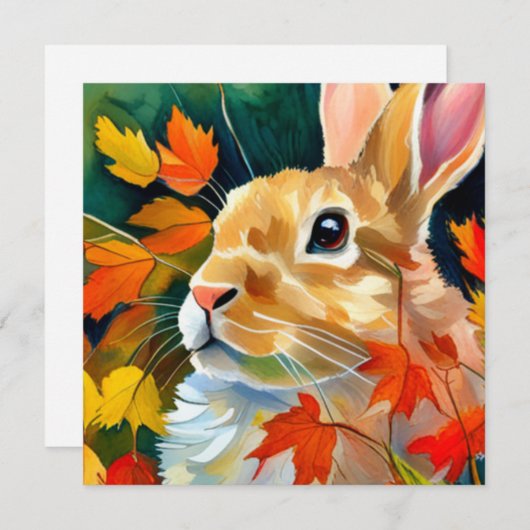 Autumn Bunny Feiertagskarte (Vorne/Hinten)