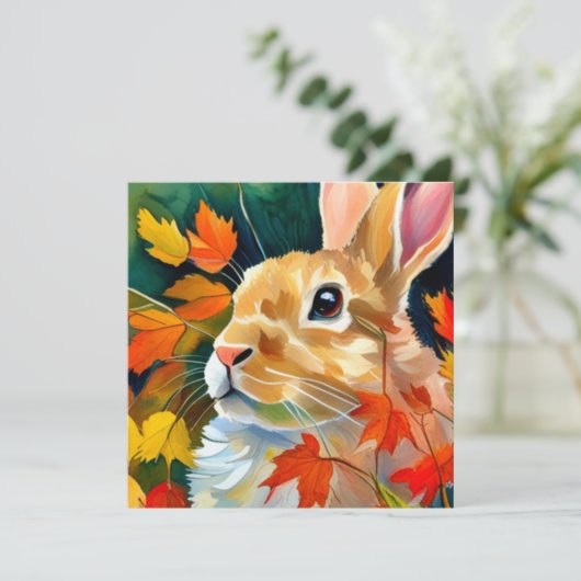 Autumn Bunny Feiertagskarte (Stehend Vorderseite)