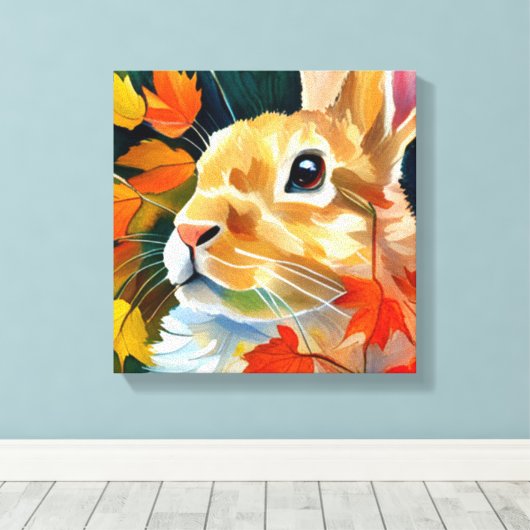 Autumn Bunny Leinwanddruck (Insitu (Holzboden))