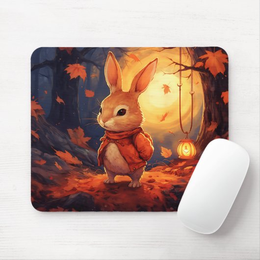 Autumn Bunny Maus Pad Mousepad (Mit Mouse)