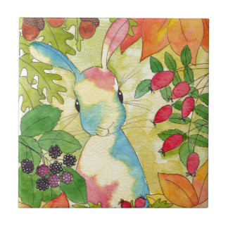 Autumn Bunny von Peppermint Art Fliese
