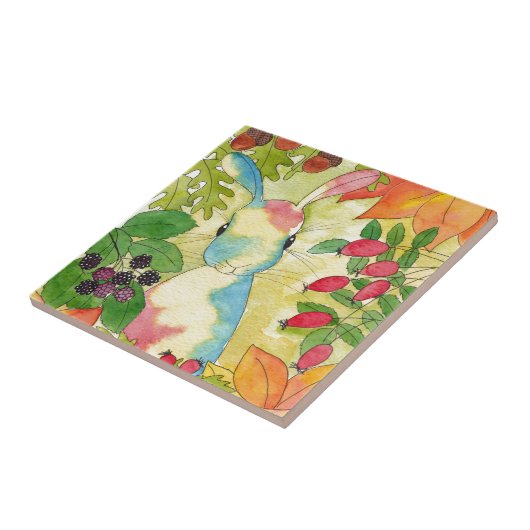 Autumn Bunny von Peppermint Art Fliese (Seite)