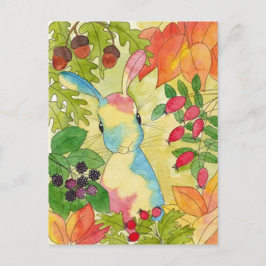 Autumn Bunny von Peppermint Art Postkarte (Vorderseite)