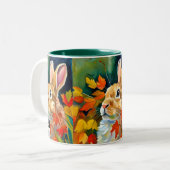 Autumn Bunny Zweifarbige Tasse (Vorderseite Links)
