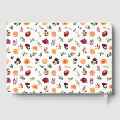 Autumn Burgundy and Orange Floral Baby Shower Gästebuch (Rückseite)