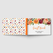 Autumn Burgundy and Orange Floral Baby Shower Gästebuch (Voll)