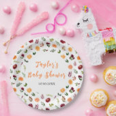 Autumn Burgundy and Orange Floral Baby Shower Pappteller (Party)