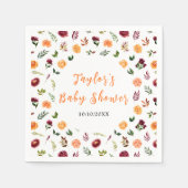Autumn Burgundy and Orange Floral Baby Shower Serviette (Vorderseite)