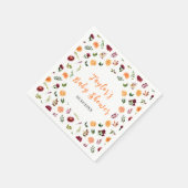 Autumn Burgundy and Orange Floral Baby Shower Serviette (Ecke)