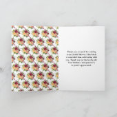 Autumn Burgundy and Orange Floral Bridal Shower Dankeskarte (Innenseite)