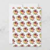 Autumn Burgundy and Orange Floral Wedding Dankeskarte (Rückseite)