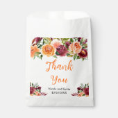 Autumn Burgundy and Orange Floral Wedding Geschenktütchen (Vorderseite)