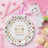 Autumn Burgundy and Orange Floral Wedding Pappteller (Party)