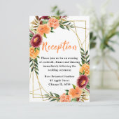 Autumn Burgundy and Orange Flowers Begleitkarte (Stehend Vorderseite)