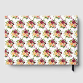 Autumn Burgundy and Orange Flowers Birthday  Gästebuch (Rückseite)