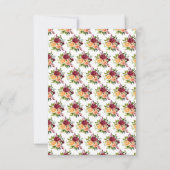 Autumn Burgundy and Orange Flowers RSVP Karte (Rückseite)