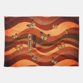 Autumn Butterflies Reddish Brown Geschirrtuch (Horizontal)