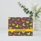 Autumn Butterfys Geburtstagskarte Postkarte (Stehend Vorderseite)