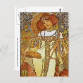 "Autumn" by Alphonse [Alfons] Mucha Postkarte (Vorne/Hinten)