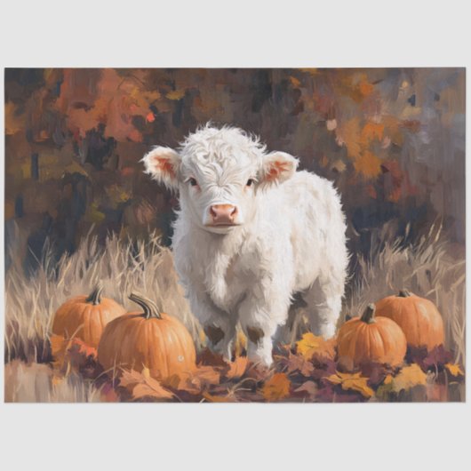 Autumn Calf unter Pumpkins Decoupage Seidenpapier (Vorderseite)