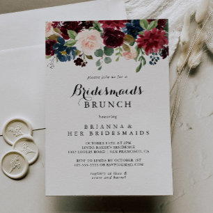 Autumn Calligraphy Bridesmaids Brunch Shower Einladung