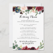 Autumn Calligraphy Wedding Kissing Menu Game Card (Vorderseite)