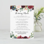 Autumn Calligraphy Wedding Kissing Menu Game Card (Stehend Vorderseite)