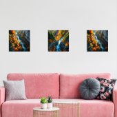 Autumn Canyon Waterfall – Vibrant Fall Forest Land Bilderwand Sets (Wohnzimmer)