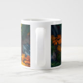 Autumn Canyon Waterfall – Vibrant Fall Forest Land Jumbo-Tasse (Rückseite)