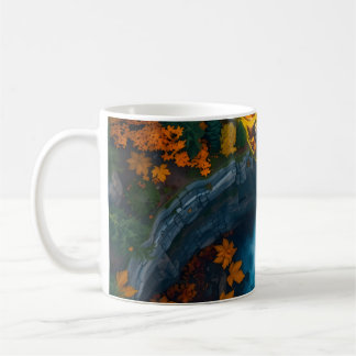 Autumn Canyon Waterfall – Vibrant Fall Forest Land Kaffeetasse