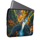 Autumn Canyon Waterfall – Vibrant Fall Forest Land Laptopschutzhülle (Vorne Rechts)