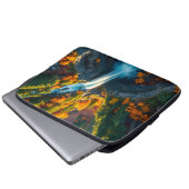 Autumn Canyon Waterfall – Vibrant Fall Forest Land Laptopschutzhülle (Vorne Knopf)