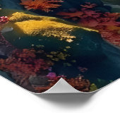 Autumn Canyon Waterfall – Vibrant Fall Forest Land Poster (Ecke)