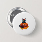 Autumn Cat, Pumpkin, Halloween Graphic Design Button (Vorne & Hinten)