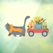 Autumn Cat & Pumpkins Fensteraufkleber (Blatt 3)