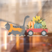 Autumn Cat & Pumpkins Fensteraufkleber (Blatt 2)
