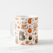 Autumn Cats Pattern Mug Fall Aesthetic Kaffeetasse (Vorderseite Links)