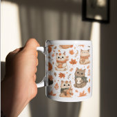 Autumn Cats Pattern Mug Fall Aesthetic Kaffeetasse