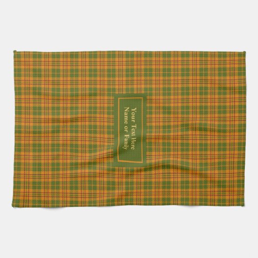 Autumn Checkered Dish Towel Personalized Gift Idea Geschirrtuch (Horizontal)