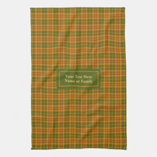 Autumn Checkered Dish Towel Personalized Gift Idea Geschirrtuch (Vertikal)