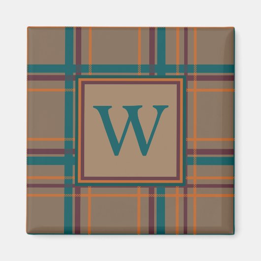 Autumn Chic Kariert Magnet (Vorne)