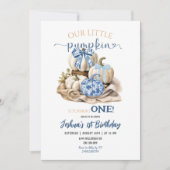 Autumn Chinoiserie Little Pumpkin Geburtstag Einladung (Vorderseite)