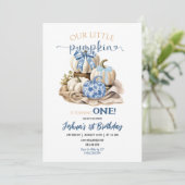 Autumn Chinoiserie Little Pumpkin Geburtstag Einladung (Stehend Vorderseite)