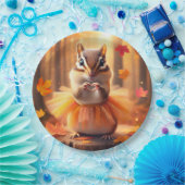 Autumn Chipmunk Ballerina Dancer Pappteller (Party)