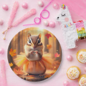 Autumn Chipmunk Ballerina Dancer Pappteller (Party)